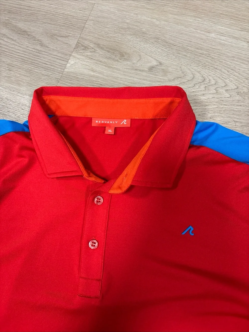 Redvanly Men's Size XL Rio Red Blue Golf Polo Shirt Stretch